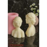 Poyrish 1059 - Silikon Kalıp Mum Kalıbı - Çiçek Maskeli Mum Kız - Çok Renkli - Standart