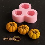 Poyrish 1070 - Silikon Kalıp Mum Kalıbı Geniş Çizgili 3lü Orta Boy Kabaklar - Çok Renkli - Standart
