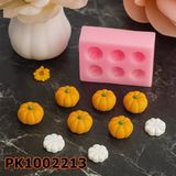 Poyrish 1097 - Silikon Kalıp Mum Kalıbı - 6lı Minik Balkabağı - Çok Renkli - Standart