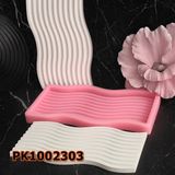 Poyrish 1110 - Silikon Kalıp Mum Kalıbı - Uzun Çizgili Dalgalı Sunumluk - Çok Renkli - Standart