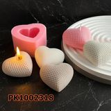 Poyrish 1116 - Silikon Kalıp Mum Kalıbı - Hasır Detaylı Küçük Boy Kalp - Çok Renkli - Standart
