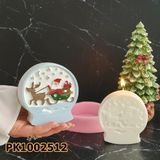 Poyrish 1145 - Silikon Kalıp Mum Kalıbı - Noel Baba Desenli Kar Küresi - Çok Renkli - Standart