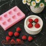 Poyrish 1174 - Silikon Kalıp Mum Kalıbı - 8li Çilek - Çok Renkli - Standart