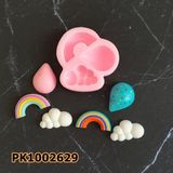 Poyrish 1182 - Silikon Kalıp Mum Kalıbı - Gökkuşağı, Balon, Bulut - Çok Renkli - Standart
