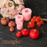 Poyrish 1208 - Silikon Kalıp Mum Kalıbı - Nar 3'lü Set - Çok Renkli - Standart