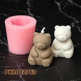 Poyrish 1215 - Silikon Kalıp Mum Kalıbı - Küçük Boy Oturan Ayıcık - Çok Renkli - Standart