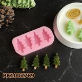 Poyrish 1222 - Silikon Kalıp Mum Kalıbı - 4'lü Mini Çam Ağacı - Çok Renkli - Standart