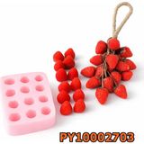 Poyrish 1243 - Silikon Kalıp Mum Kalıbı - 12li Küçük Boy Çilek - Çok Renkli - Standart