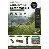 Pozart Kamp Masası Büyük Boy Alüminyum Taşıma Çantalı 70X70X60CM Kolay Kurulum
