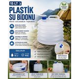 Pozart Katlanabilir Musluklu Su Bidonu 15L Kamp Piknik Karavan Tekne