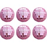 Pozitif Disko Topu 4 cm 6 Lı Pembe