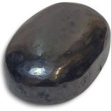 Pozitif Doğal Taş Doğal Şungit Palm Stone Masaj Taşı Shungite 31PS - Siyah