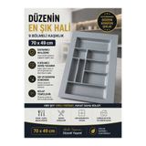 POZİTİF HIRDAVAT 70x49 Cm Çekmece İçi Kaşıklık Organizer Çatal Kaşık Düzenleyici 70 cm düzenleyici (62X41 CM E KESİLEBİLİR)