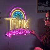 Pozitif Neon Duvar Sanatı, Neon Duvar Dekoru, Işık Dekoru, Led Neon Tabela, Neon Duvar Dekoru, Neon Tabela, Neon Duvar Sanatı, Ev Dekoru, Düğün hediyeleri, Gökkuşağı Rengi, (Uzaktan Kumanda Olmadan)