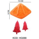 Pozitif Silikon Kalıp Yılbaşı Çam Ağacı 3 Lü HG-068 - 1 Adet