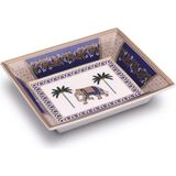 Pozzi Milano Living Porselen Dekoratif Tabak 19,5 x 15,5 cm - Yok - Mor - Beyaz