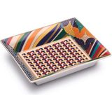 Pozzi Milano Living Porselen Dekoratif Tabak 19,5 x 15,5 cm - Yok - Turuncu - Siyah