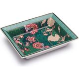 Pozzi Milano Living Porselen Dekoratif Tabak 19,5 x 15,5 cm - Yok - Yeşil