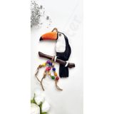Pp Handmade Dekoratif Duvar Süsü Tukan Kuşu|Beyaz|Dekoratif Obje|Duvar Dekorasyonu |Duvar Objesi|Dekoratif Kuş