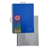 Pp Orta Boy Spralli Defter 120 Yaprak Kareli 1 Adet 4 Bolumlu Kareli 120 Yaprak Plastik Kapak Spralli Defter