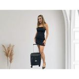 Pp Underseat Küçük Boy Siyah Valiz 46X34X19 cm | 4 Tekerlek | Şifreli Kilit - Çok Renkli