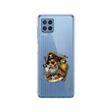 PPKin Samsung Galaxy M22 Uyumlu Pirate 3 Tasarımlı Şeffaf Kılıf