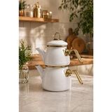 Pr Home Emaye Mini Model Emaye Çaydanlık Beyaz