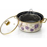 PR Home Fiorella Emaye 18 cm Mor Kızartma Tenceresi