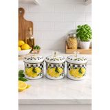 Pr Home Lemon Emaye Baharatlık Seti 10 cm - 001-Renkli - 3 lt