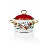 PR HOME Magnolia Derin Bombeli Emaye Tencere 16 cm