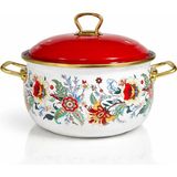 Pr Home Magnolia Derin Bombeli Emaye Tencere 18 cm - 001-Renkli