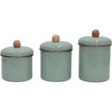 PR Home Soft Green Emaye 3'lü Baharatlık Seti