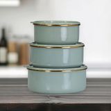 PR Home Soft Green Emaye 3'lü Saklama Seti