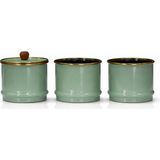 PR Home Soft Green Emaye Katlı Baharatlık Seti - Yeşil