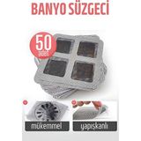 Practika Banyo Gider Süzgeci 50 Adet Yapışkanlı Filtre 10X10 cm Sineklik Tamir Kiti - Ebatlar