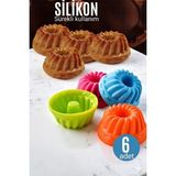 Practika Silikon Muffin Kalıbı 6 Adet Yapışmaz Kolay Temizlenir Muffin Kek Kalıbı