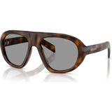 Prada C05S 20D50Q 57 Unisex Güneş Gözlüğü Kahverengi Kemik Çerçeve ile Şık Tasarım