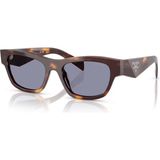 Prada PR B09S 15W03N 54 Oval Kırçıllı Kahverengi Kemik Unisex Güneş Gözlüğü