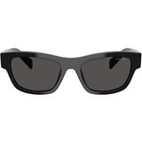 Prada PR B09S 16K08Z 54 Oval Siyah Kemik Unisex Güneş Gözlüğü