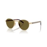 Prada PR B52S 5AK09Z 49 Oval Gold Metal Unisex Güneş Gözlüğü