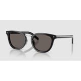 Prada Pr C01sd 16k731 52 Unisex Aynalı Oval Siyah Kemik Güneş Gözlüğü Siyah