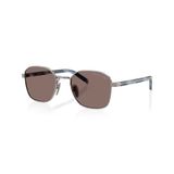Prada PR C50S 5AV05C 51 Unisex Polarize Geometrik Gri Metal Güneş Gözlüğü