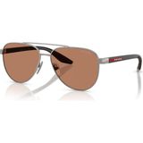 Prada Ps A52S 5AV20D 58 Linea Rossa Erkek Pilot Gun Metal Güneş Gözlüğü