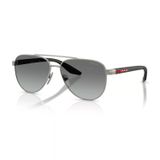 Prada PS A52S 5AV3M1 58 Linea Rossa Erkek Pilot Gun Metal Güneş Gözlüğü