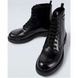 Prada Sport Komple Deri Metal Logolu Bot - 0 - Siyah