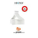 PRADO Teknor-Prado 48 Adet Ahşap Görünümlü Plastik A Kalite Beyaz Stil Elbise Askısı