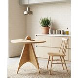 Praktura Arcus Doğal Ahşap Mutfak Masası Doğal Renk Yuvarlak Mutfak Masası - Yemek Masası 75X75 cm Çap Ahşap Masa Balkon Teras Cafe Masası - 75x75x75