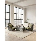 Praktura Stylısh 2+1 Ahşap Berjer Takımı Orta Sehpalı Huş Kontrplak - 60 × 80 × 45 cm - Yeşil