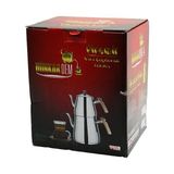 Pramit Mini Boy Çelik Çaydanlık Seti - Takımı Renkli Bakalit Kulp Üst Demlik: 0.9lt - Alt