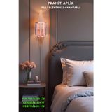Pramit Rose Pilli Aplik, Anahtarlı, Pilli Elektrikli 1 Adet Ledli Duvar Aplik, Gece Lambası